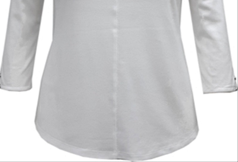 Karen Scott Women's Cotton Triple Keyhole Top White Size Large
