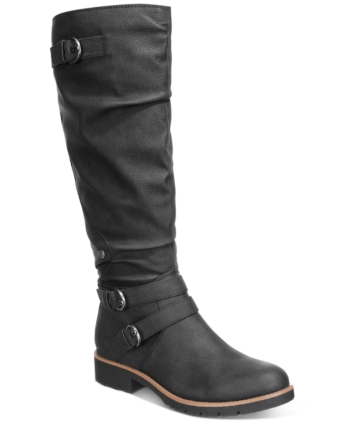 Sun + Stone Women's Brinley Strapped Lug Sole Boots Black Size 10 M
