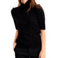 Alfani Womens Turtleneck Elbow-Sleeve Pullover Sweater Black Size S