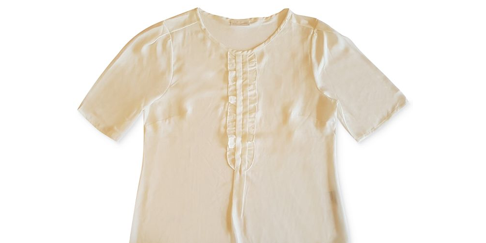 Charter Club Women's Short Sleeve Ruffle Top White Size Large