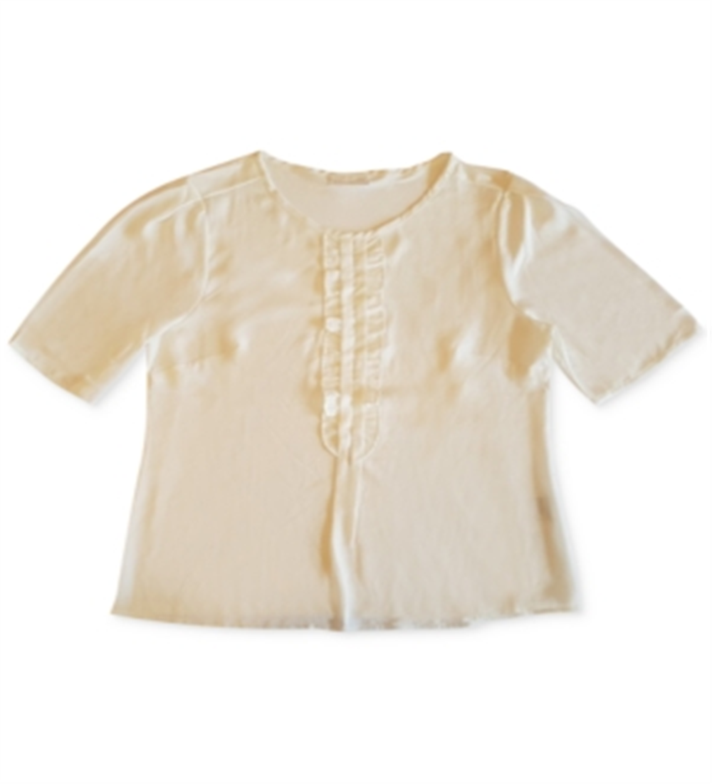Charter Club Women's Short Sleeve Ruffle Top White Size Large