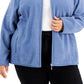 Karen Scott Women's Zeroproof Jacket Blue Size 2X