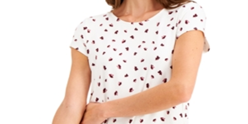 Alfani Women's Printed Top White Size XX-Large
