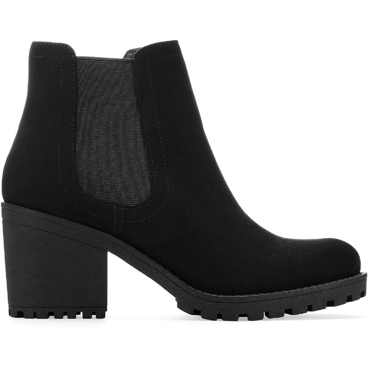 Sun + Stone Women's Morghan Lug Sole Block Heel Booties Black Size 6 M