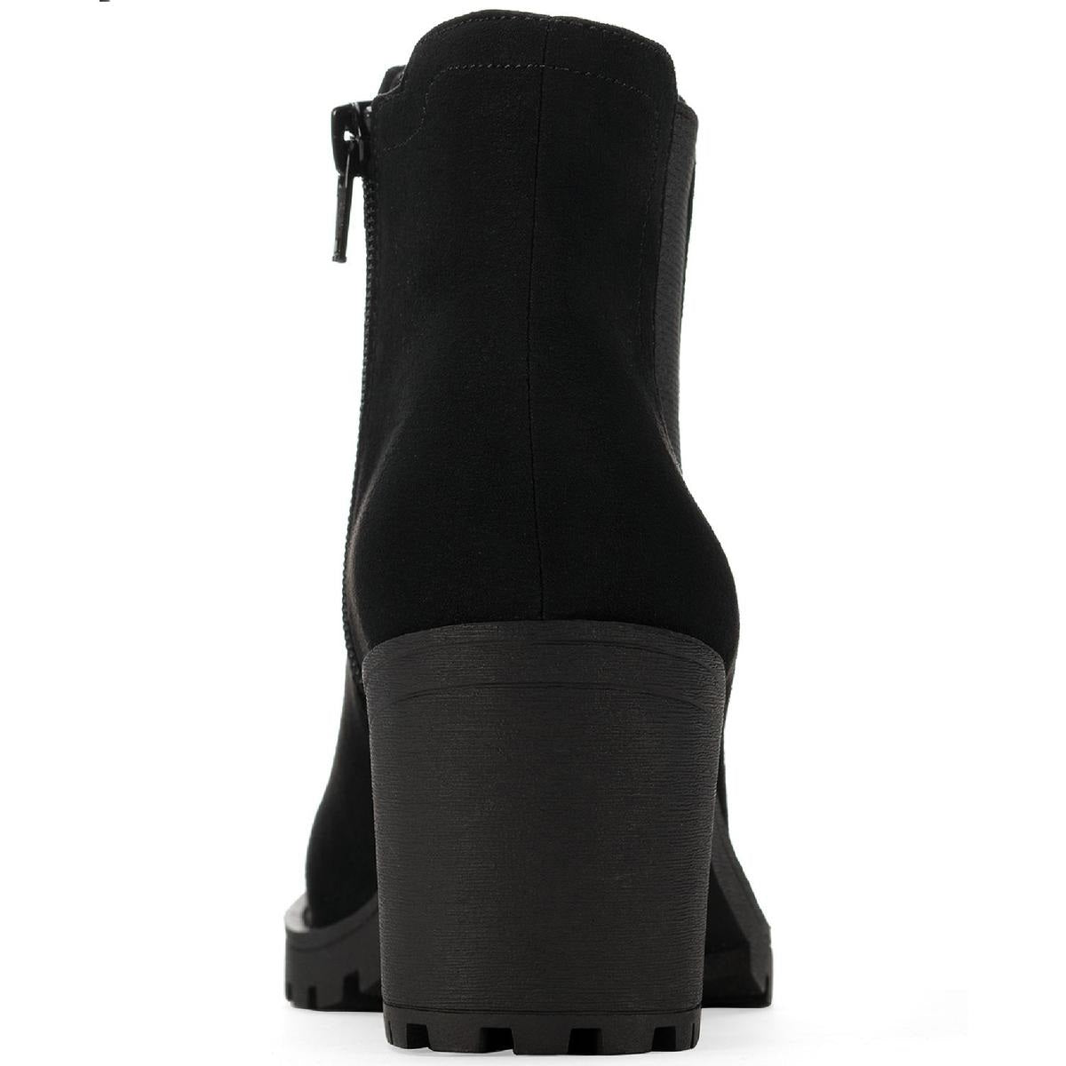Sun + Stone Women's Morghan Lug Sole Block Heel Booties Black Size 6 M