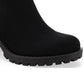 Sun + Stone Women's Morghan Lug Sole Block Heel Booties Shoes Black Size 7.5 M