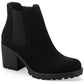 Sun + Stone Women's Morghan Lug Sole Block Heel Booties Shoes Black Size 7.5 M