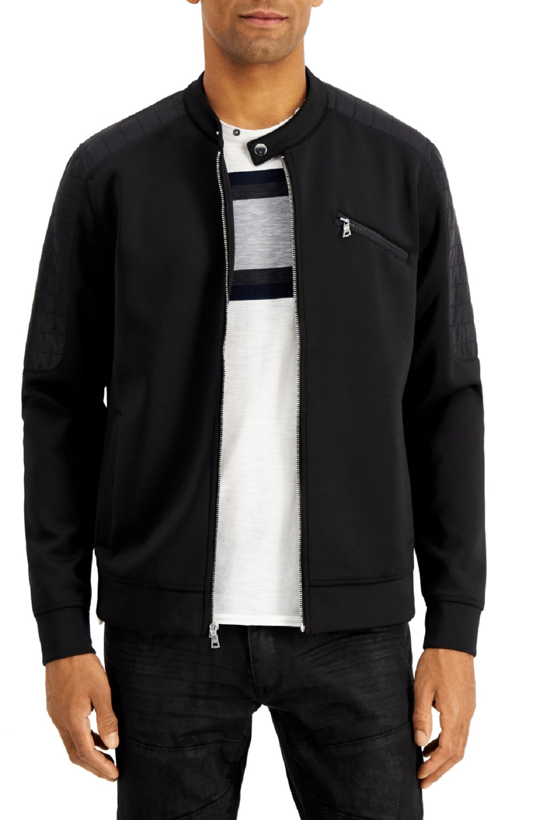 INC International Concepts Men's Wilson Moto Jacket Black Size Medium