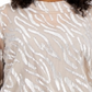 Alfani Women's Metallic Zebra Print Bubble Top Beige Size 3X