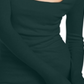 INC International Concepts Women's Square Neck Ribbed Top Green Size Large