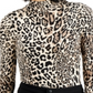 Bar III Women's Cheetah Print Mock Neck Bodysuit Brown Size XX-Large