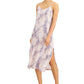 Style & Co Women's Printed Side Slit Slip Dress Gray Size Petite Medium