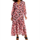 Bar III Women's Floral Print Wrap Dress Pink Size Medium