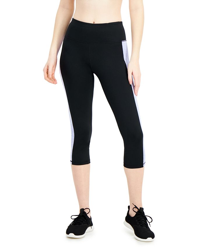 Ideology Women's Colorblocked Cropped Leggings Gray Size Small