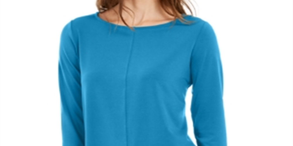 Alfani Women's 3/4 Sleeve Tunic Blue Size X-Large