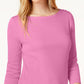 Charter Club Women's Pima Cotton Boat Neck Top Pink Size XX-Large