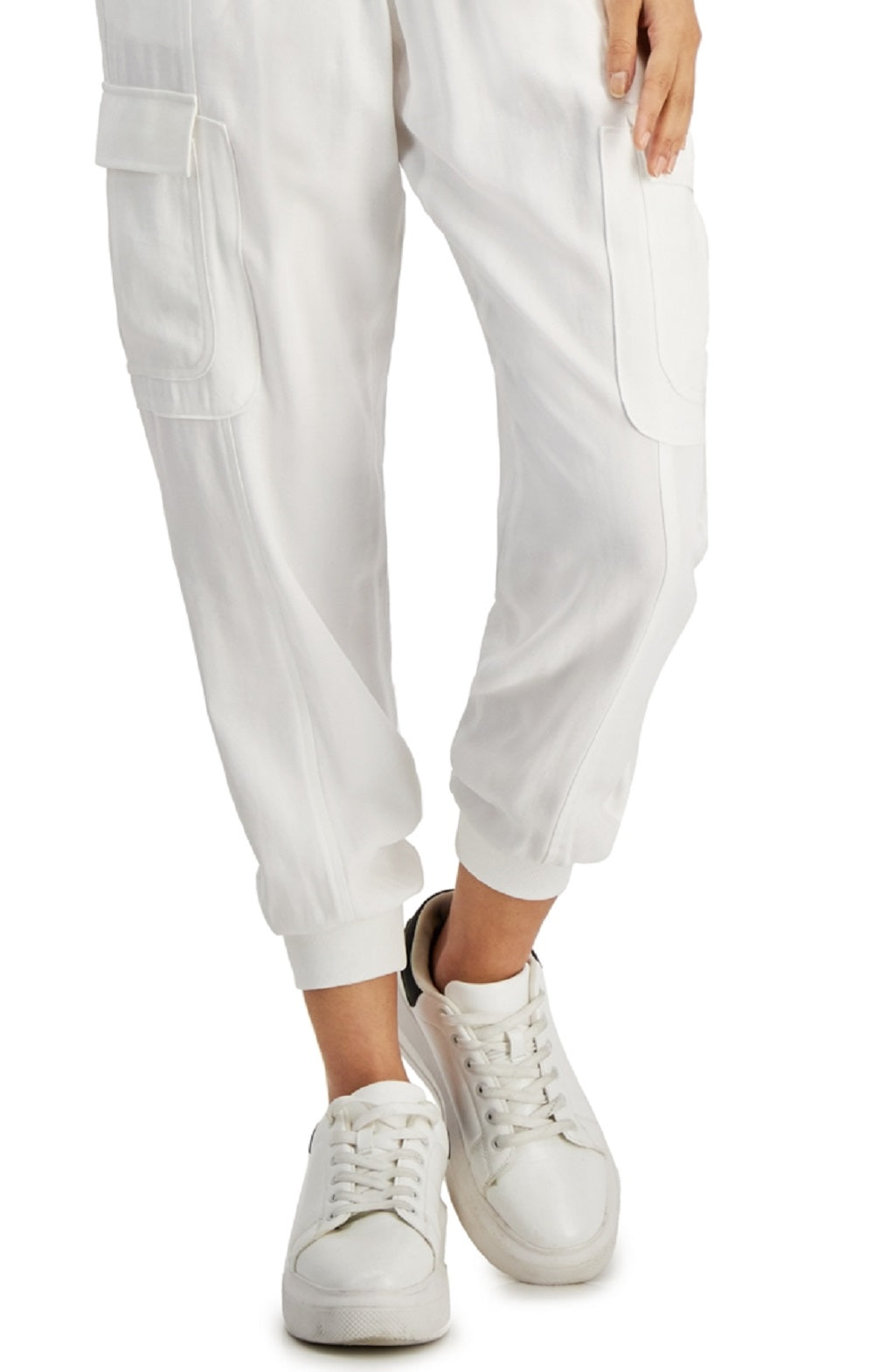 INC International Concepts Women's Utility Jogger Pants White Size Medium