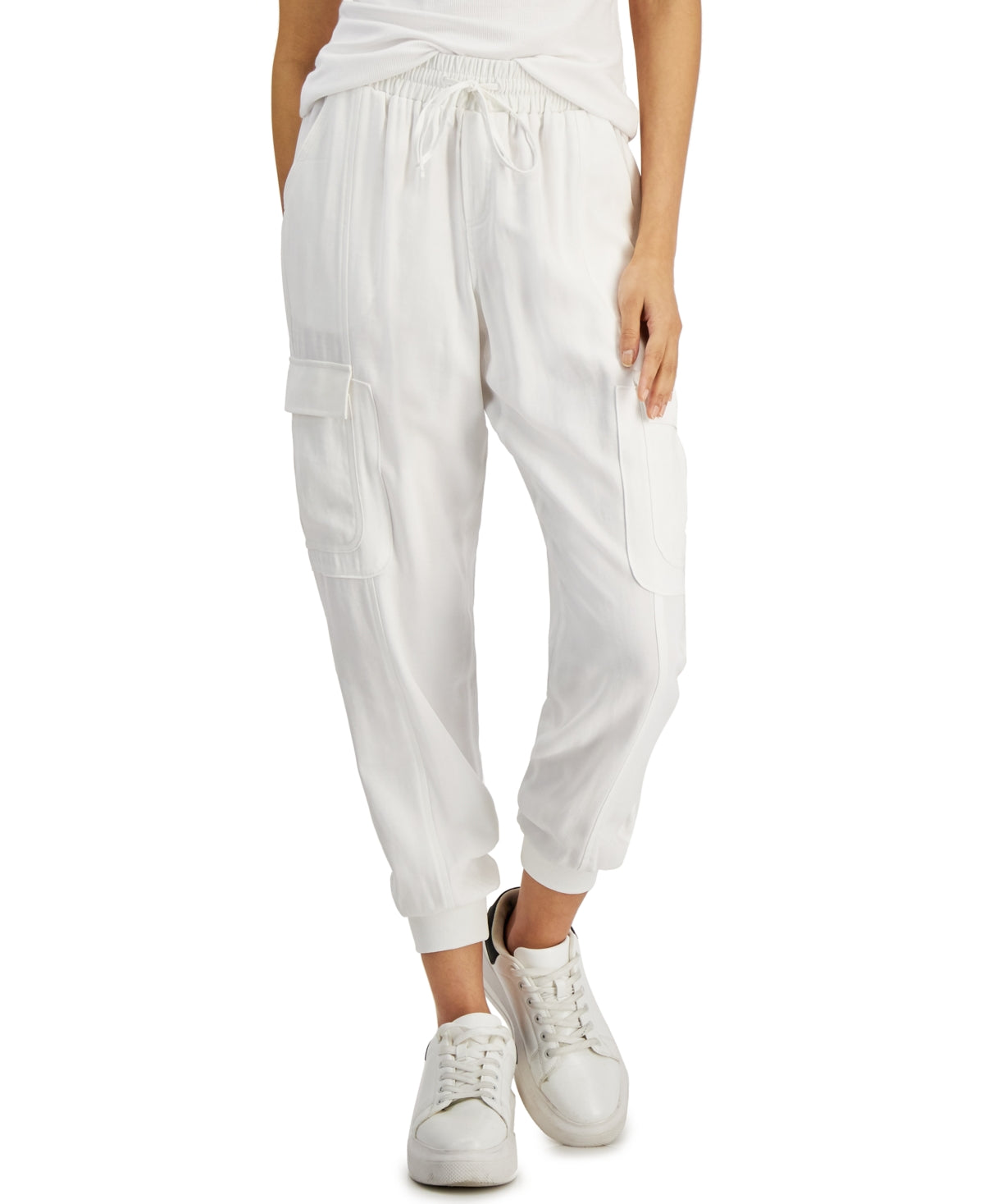 INC International Concepts Women's Utility Jogger Pants White Size Medium