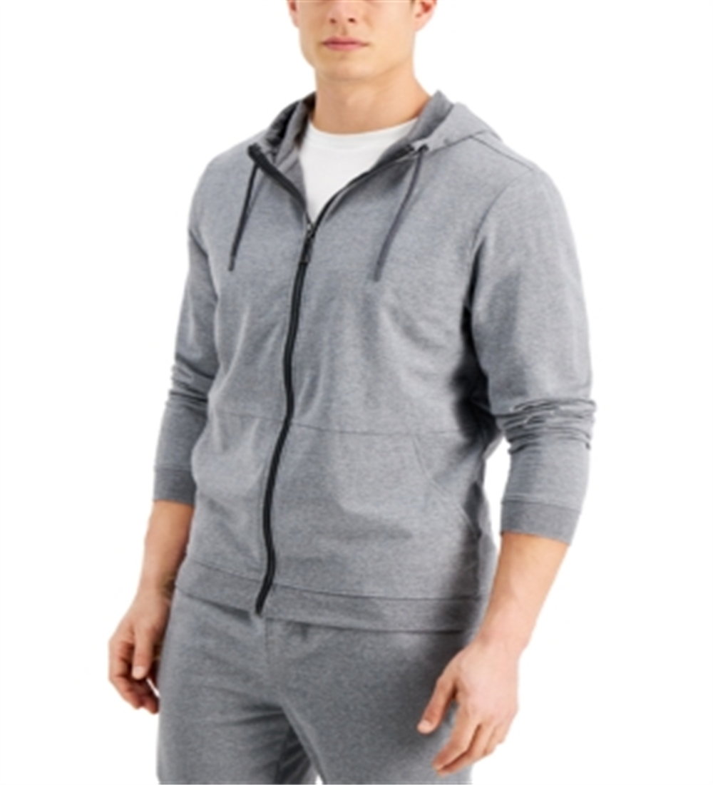 Alfani Men's Moisture Wicking Pajama Hoodie Gray Size Medium