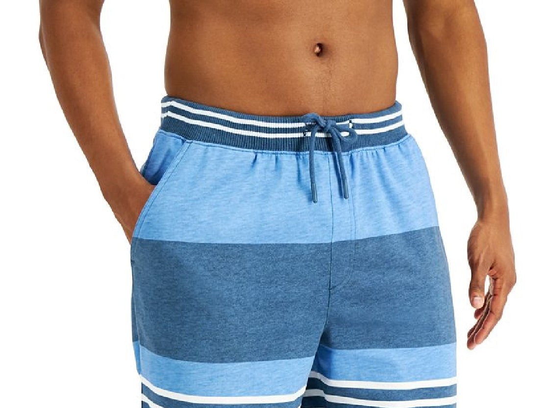 Club Room Women's Hawthorne Striped Pajama Shorts Blue Size M