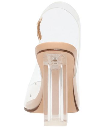 Wild Pair Women's Dharma Slingback Clear Vinyl Pumps Brown Size 5.5 M