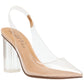 Wild Pair Women's Dharma Slingback Clear Vinyl Pumps Brown Size 7.5 M