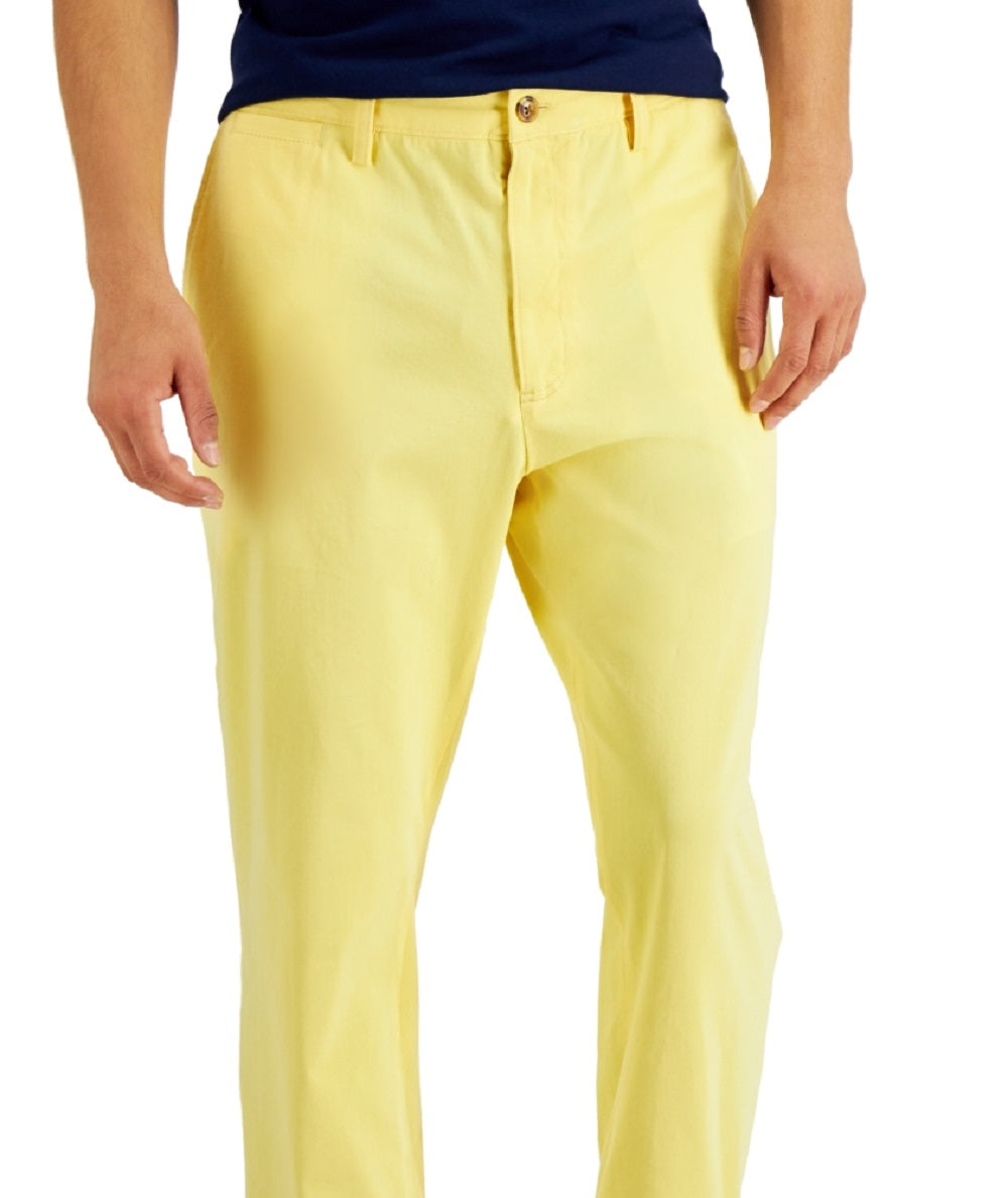 Club Room Men's Four Way Stretch Pants Yellow Size 36X30
