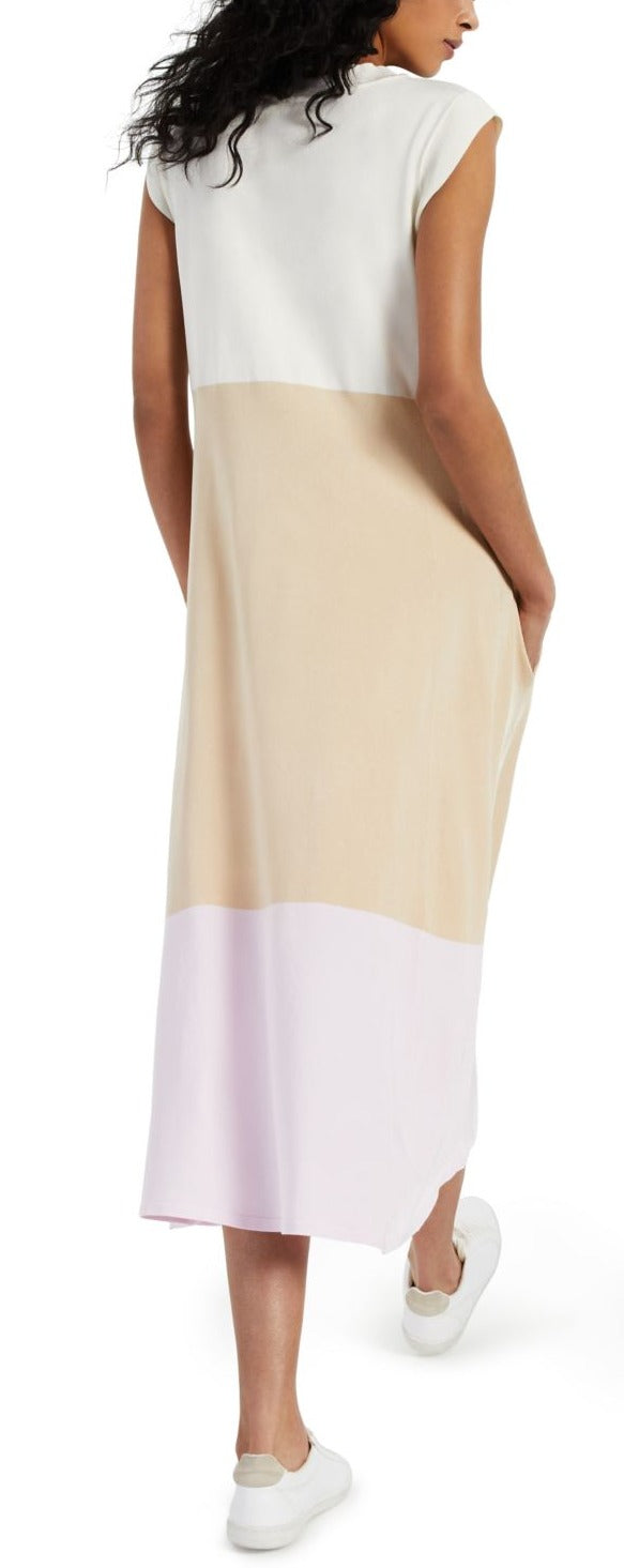 Alfani Women's Modern Lounge Colorblocked Maxi Dress White Size Large