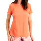 आइडियोलॉजी महिलाओं की छिद्रित क्रूनेक टी-शर्ट नारंगी रंग छोटा आकार