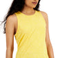 Ideology Women's Heathered Keyhole Back Tank Top Yellow Size Medium