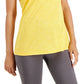 Ideology Women's Heathered Keyhole Back Tank Top Yellow Size Medium