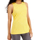 Ideology Women's Heathered Keyhole Back Tank Top Yellow Size Medium