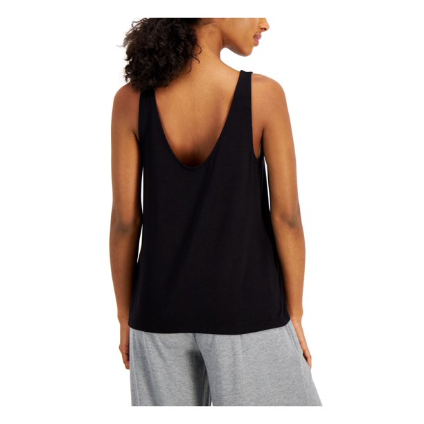 ID Ideology Women's Stretch Sleeveless V Neck Active Wear Tank Top Black Size L