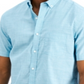 Club Room Men's Texture Check Stretch Cotton Shirt Blue Size Medium