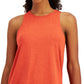 Ideology Women's Stretch Moisture Wicking Flat Seems Heather Sleeveless Crew Neck Top Orange Size Medium