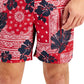 Club Room Men's Floral Bandana 7 Swim Trunks Red Size XX-Large