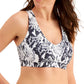 Ideology Women's Intimates Low Impact Strappy Back Animal Print Sports Bra White Size Large