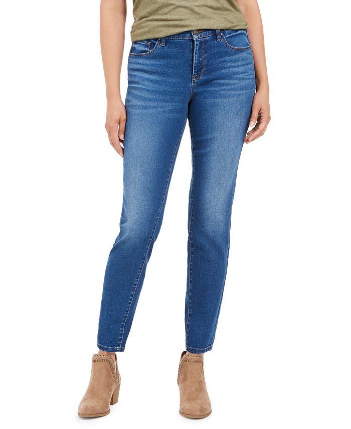 Style & Co Women's Curvy-Fit Skinny Jeans Blue Size 10 Petite