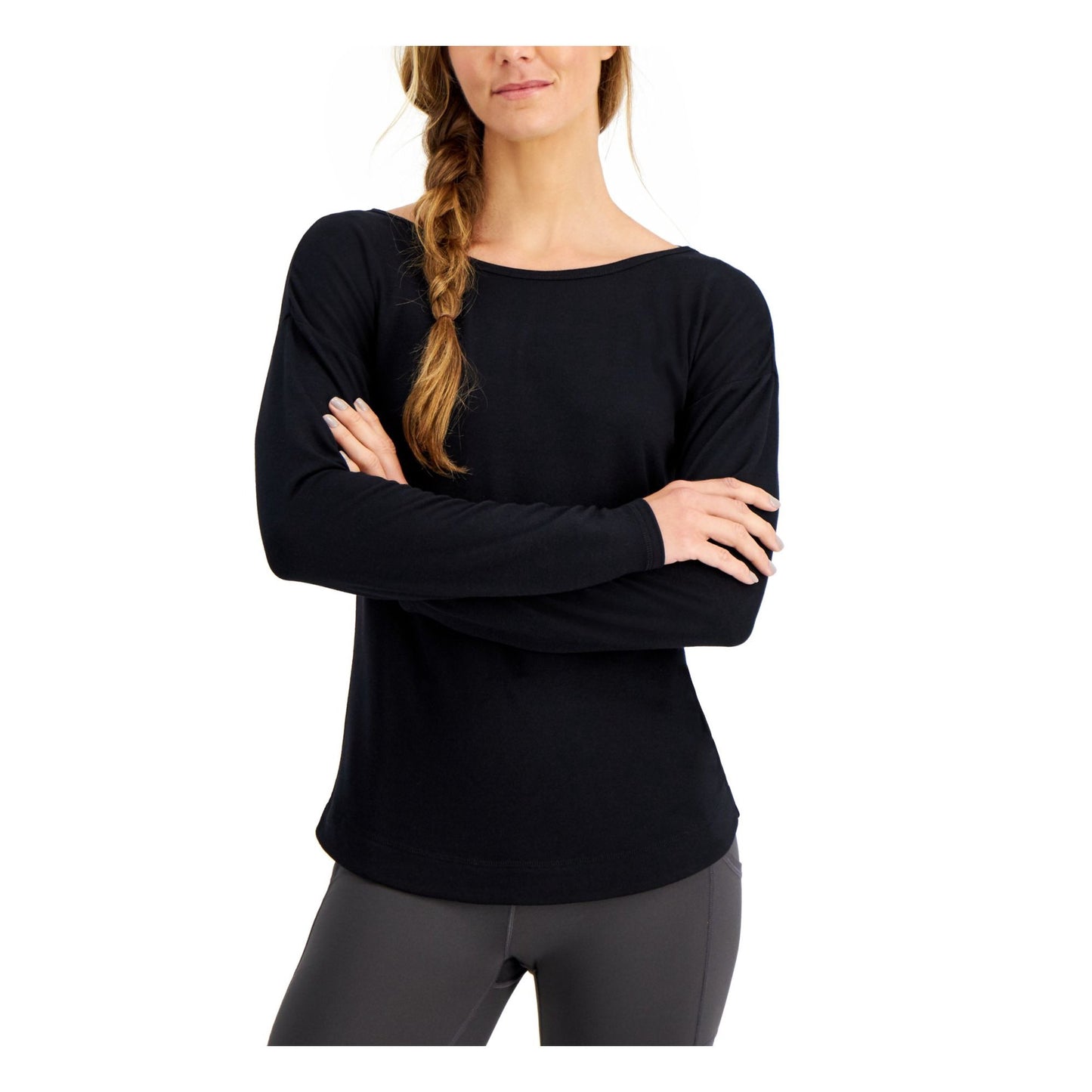ID Ideology Women's Crossover Top Black Size XX-Large