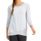 Ideology Women's Crossover Hem Top Grey Size Small