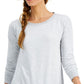 Ideology Women's Crossover Hem Top Grey Size Small