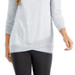 Ideology Women's Crossover Hem Top Grey Size Small