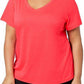 Ideology Women's Plus Rapidry V Neck Performance T-Shirt Red Size 2X