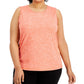 ID Ideology Women's Keyhole Back Tank Top Red Size 2X