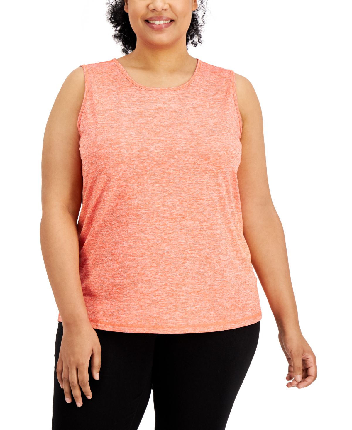 ID Ideology Women's Keyhole Back Tank Top Red Size 2X