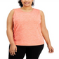 ID Ideology Women's Keyhole Back Tank Top Red Size 2X