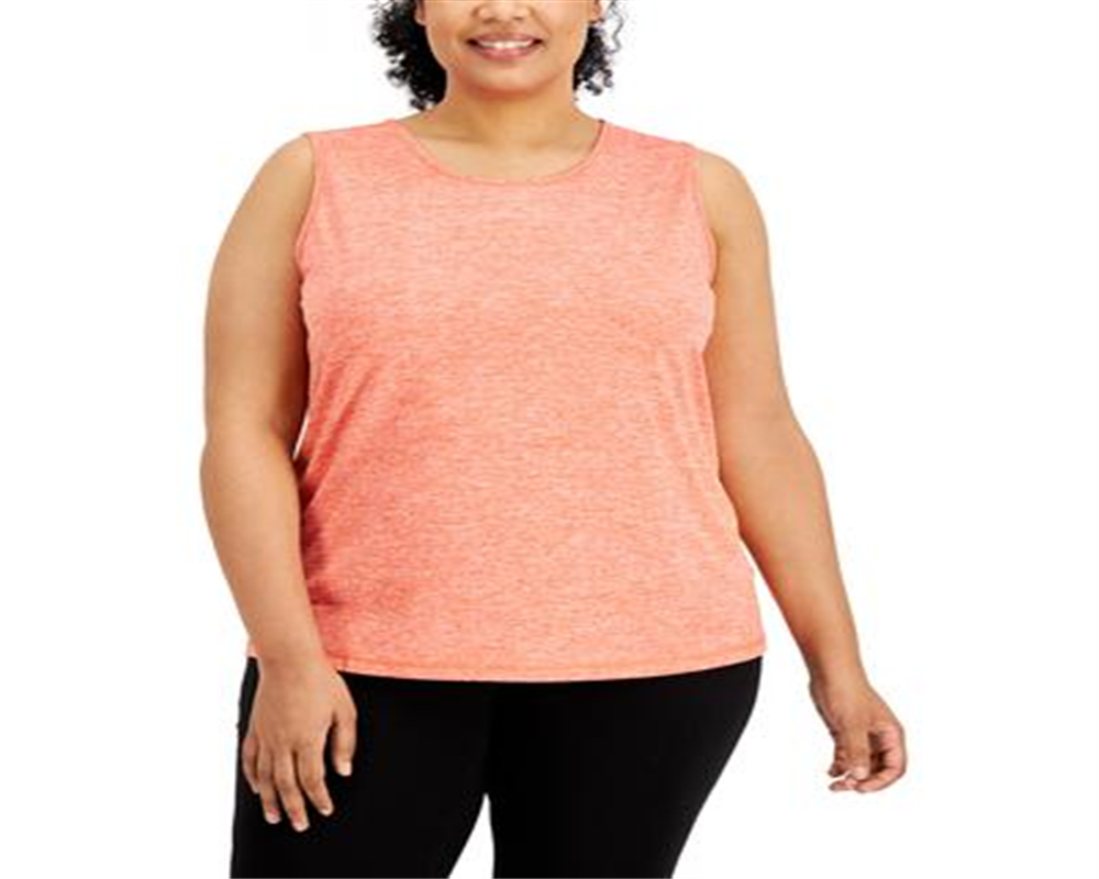 ID Ideology Women's Keyhole Back Tank Top Red Size 2X