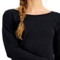 ID Ideology Women's Long Sleeve Drop Shoulder Top Black Size X-Small