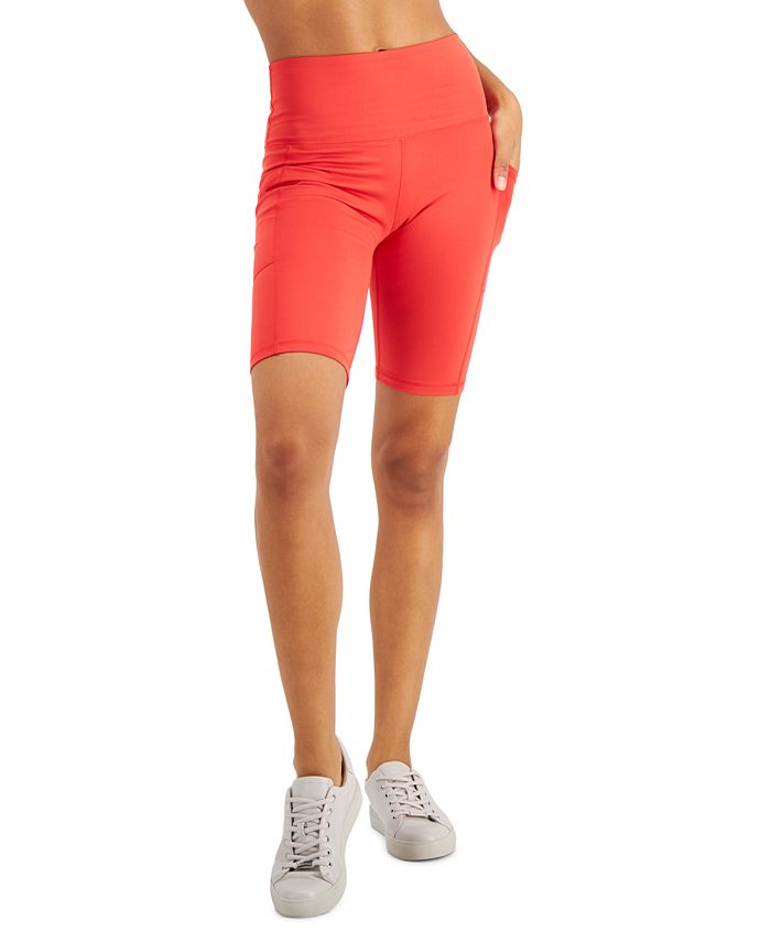 ID Ideology Women's High Rise Pocket Bike Shorts Red Size X-Small