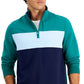 Club Room Men's Colorblocked Quarter Zip Fleece Sweatshirt Green Size XX-Large